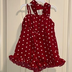 Adorable Polka Dot Kids Romper with matching headband bow 🎀